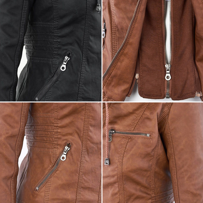 Urban Edge Hooded Faux Leather Jacket