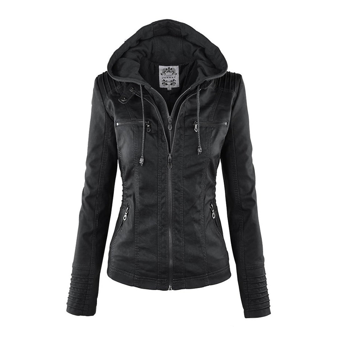 Urban Edge Hooded Faux Leather Jacket