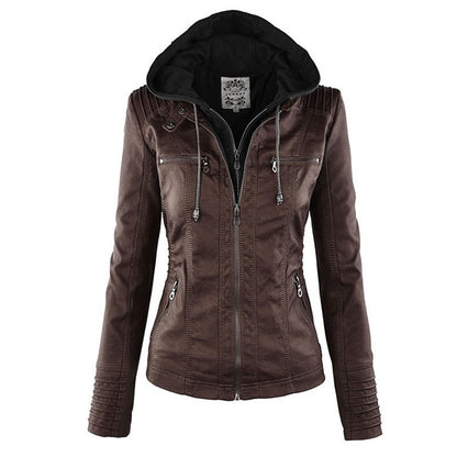 Urban Edge Hooded Faux Leather Jacket