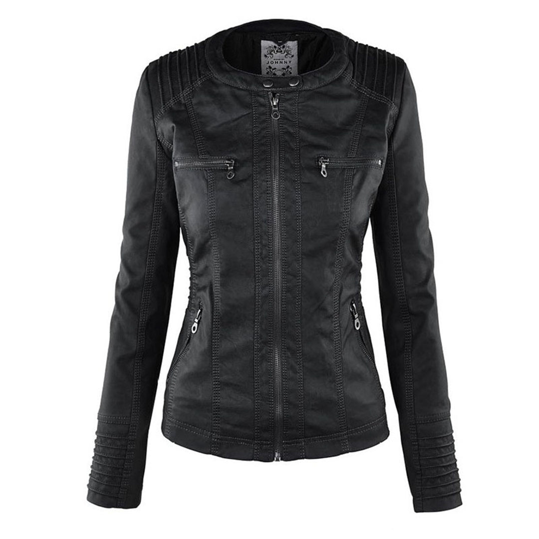Urban Edge Hooded Faux Leather Jacket