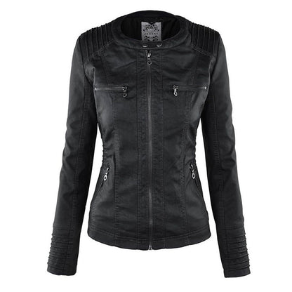 Urban Edge Hooded Faux Leather Jacket