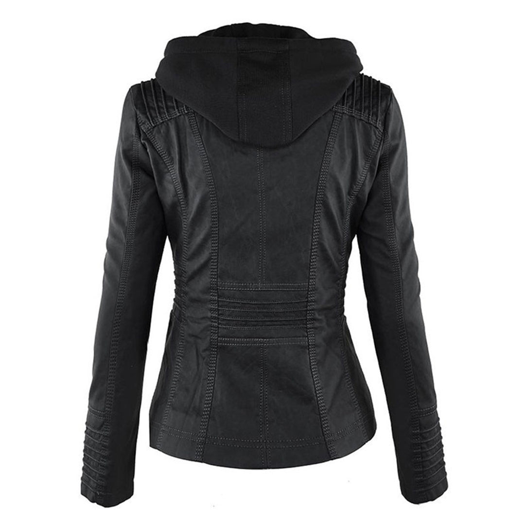 Urban Edge Hooded Faux Leather Jacket