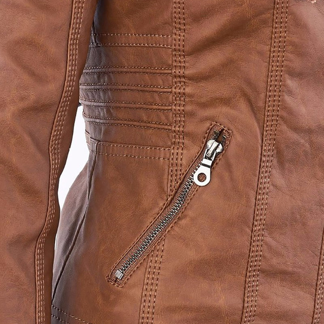 Urban Edge Hooded Faux Leather Jacket