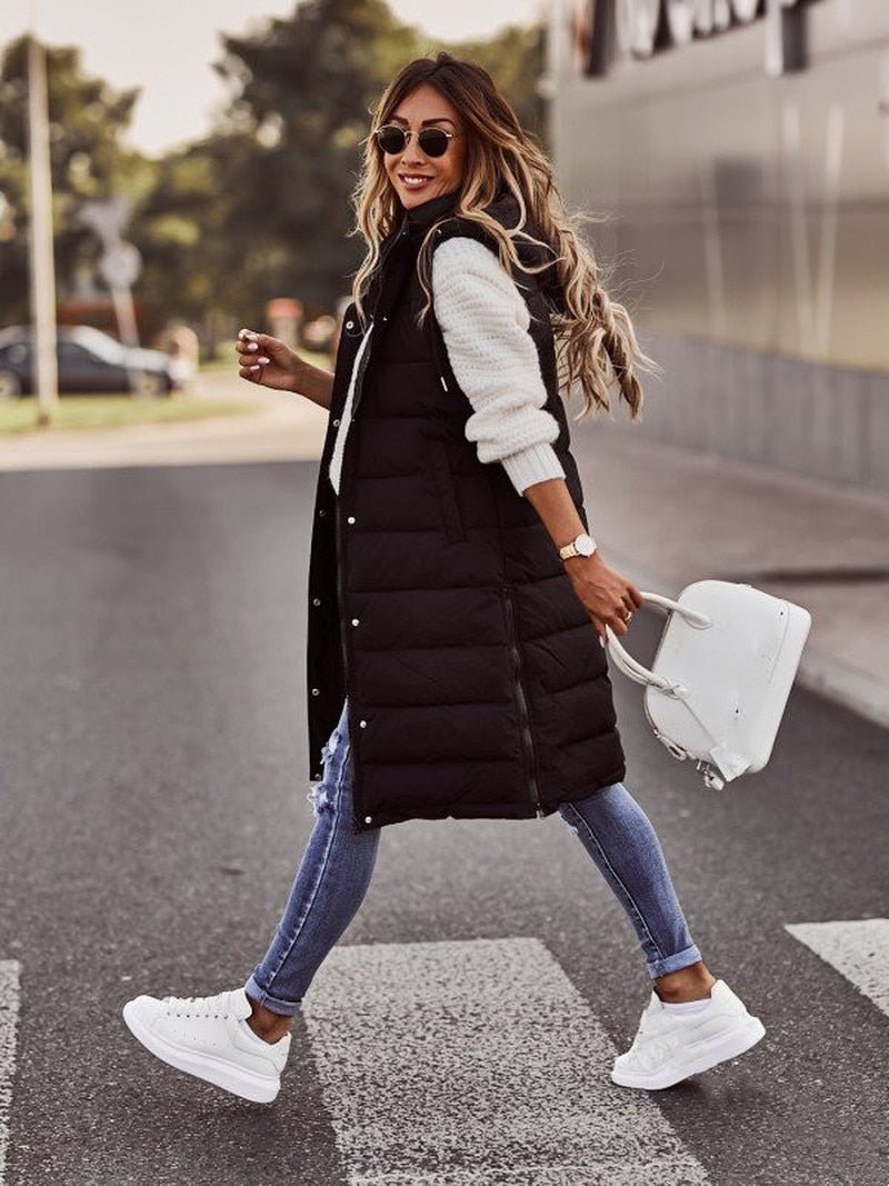 Urban Warmth Longline Quilted Puffer Vest