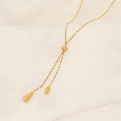 Droplet Lariat Adjustable Necklace & Earring