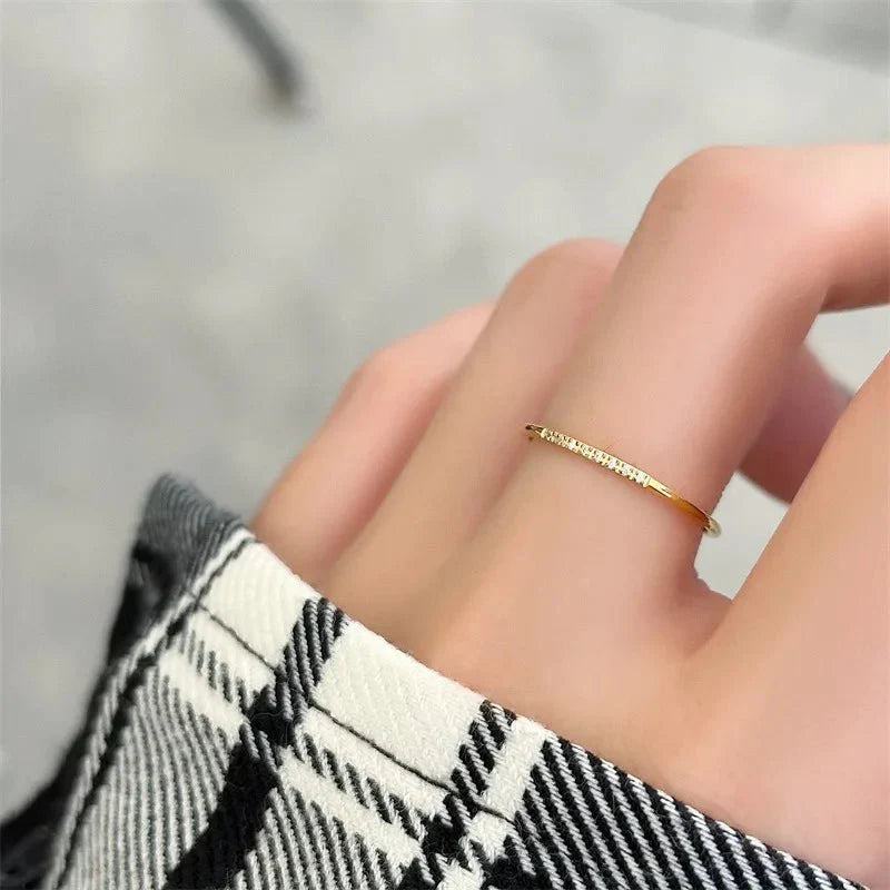 Dainty Speckled Diamond Ring