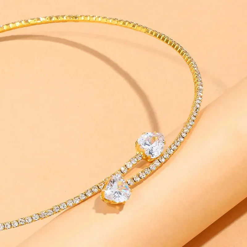 Open Heart Diamond Choker