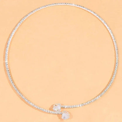 Open Heart Diamond Choker