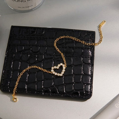 Elara Diamond Heart Gold Bracelet